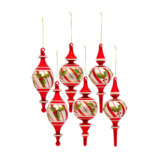 Drop Ornament (Set Of 6) 8"H, 8.75"H, 8.75"H Glass