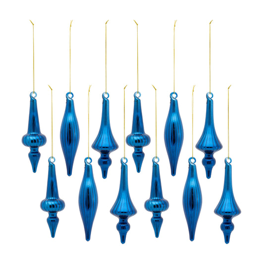 Drop Ornament (Set Of 12) 5"H Glass