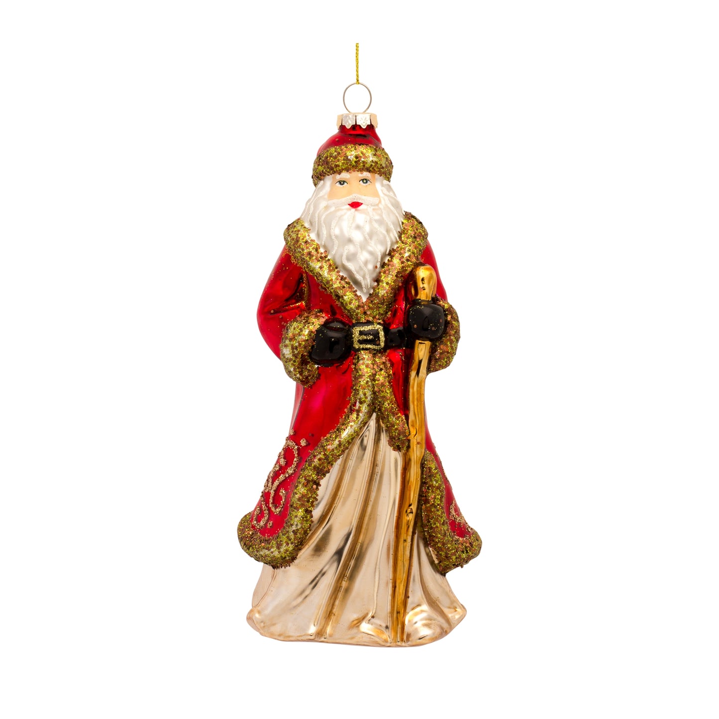 Santa Ornament (Set Of 6) 8"H Glass