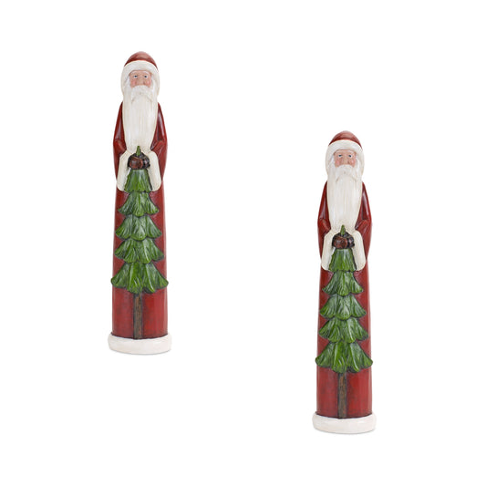 Santa (Set Of 2) 11.5"H Resin