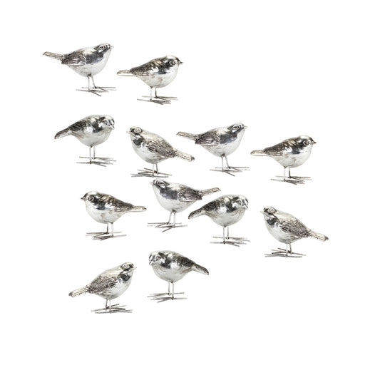 Bird (Set Of 12) 2.5"H Resin