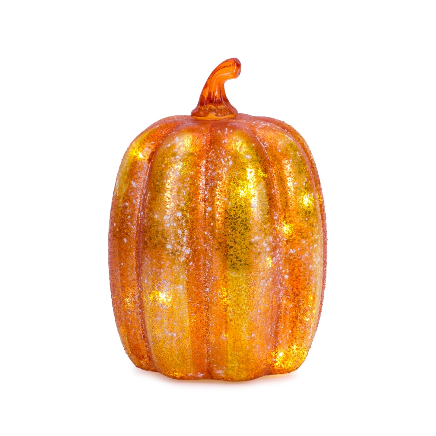 Led Pumpkin (Set Of 4) 6.25"H, 7.75"H, 7.75"H, 9.25"H Glass 6 Hr Timer