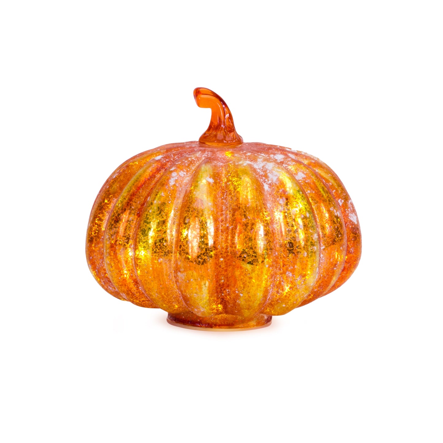 Led Pumpkin (Set Of 4) 6.25"H, 7.75"H, 7.75"H, 9.25"H Glass 6 Hr Timer
