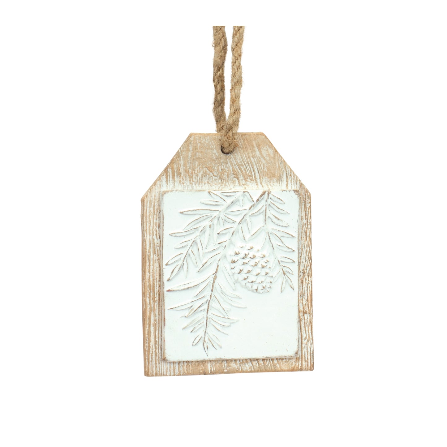 Pine Branch Tag (Set Of 6) 3.35"L x 5.25"H, 2.75"L x 6.75"H Resin