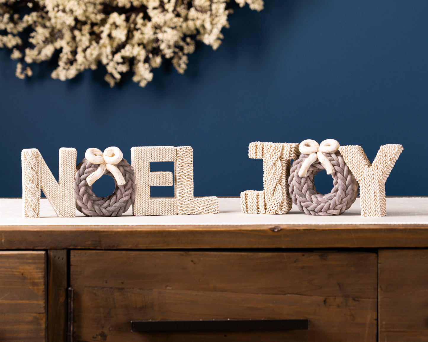 Noel And Joy (Set Of 2) 8"L x 3.5"H, 9.5"L x 3.5"H Resin
