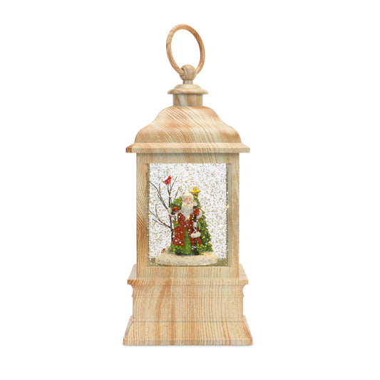 Led Snow Globe Lantern W/Santa 9"H Plastic/Resin 6 Hr Timer