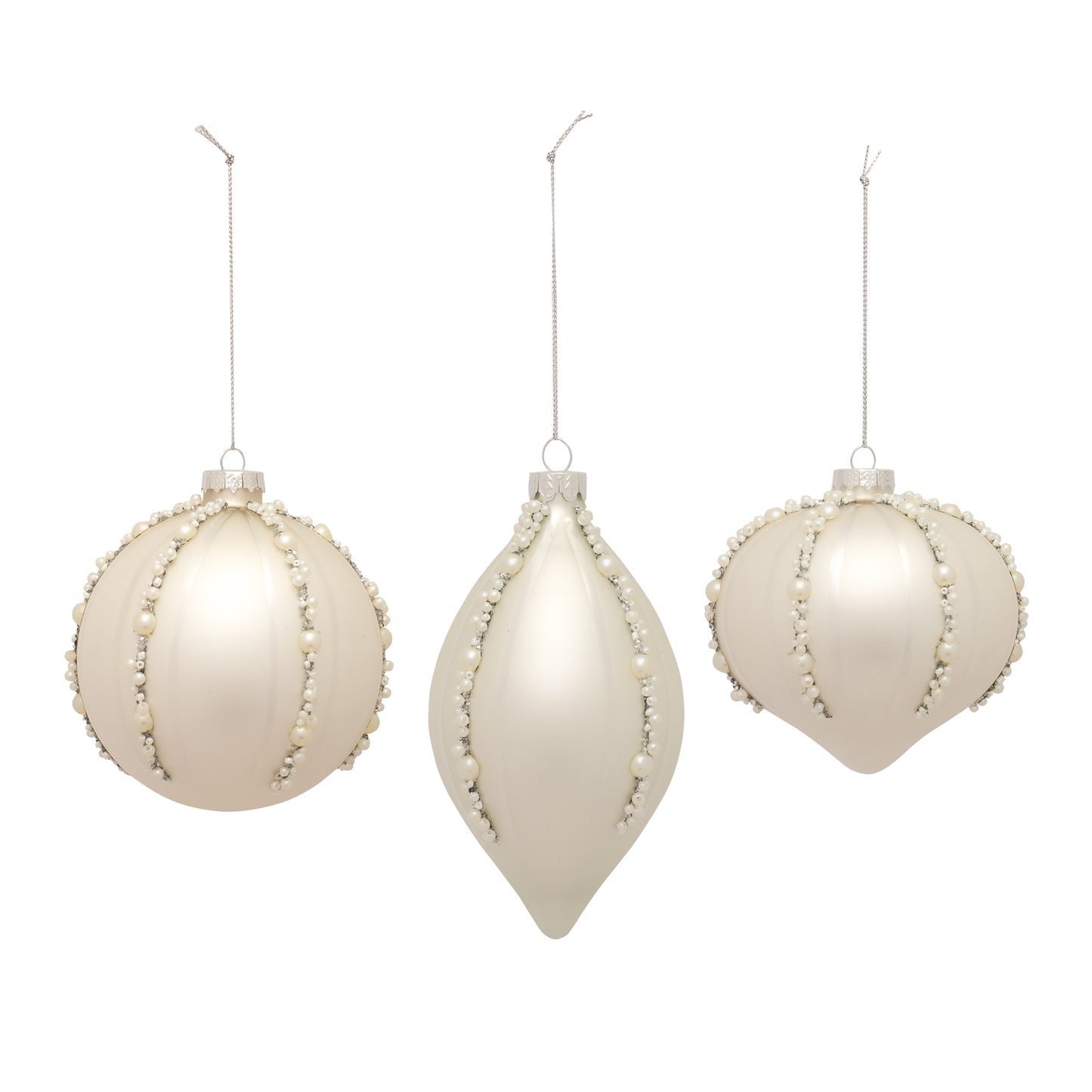 Ornament (Set Of 6) 4.25"H, 4.75"H, 6.25"H Glass