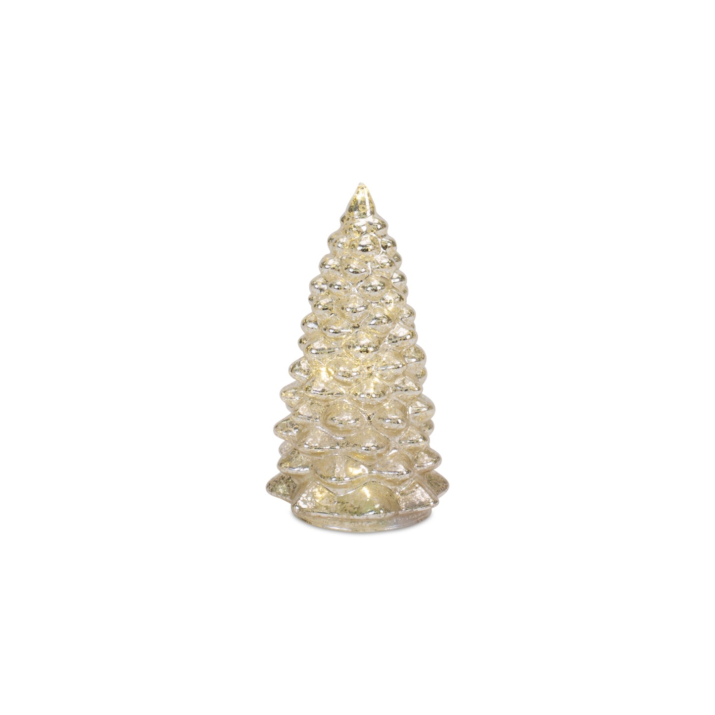 Led Tree (Set Of 4) 6.5"H, 7.75"H, 10"H, 12"H Glass 6 Hr Timer