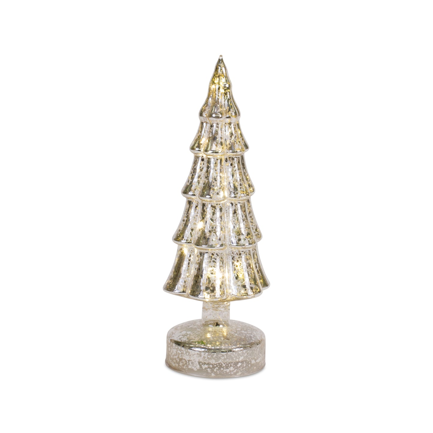 Led Tree (Set Of 3) 8.25"H, 11"H, 13"H Glass 6 Hr Timer