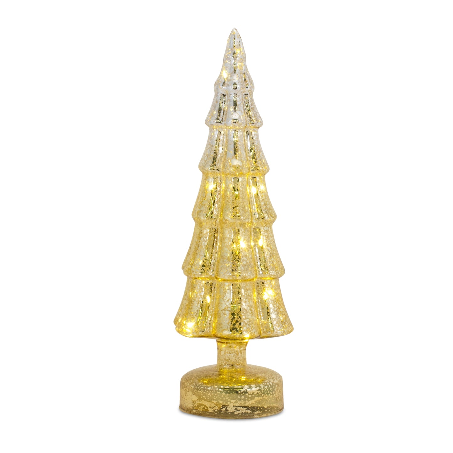 Led Tree (Set Of 3) 8"H, 11"H, 13"H Glass 6 Hr Timer 2 Aa Batteries Not Included