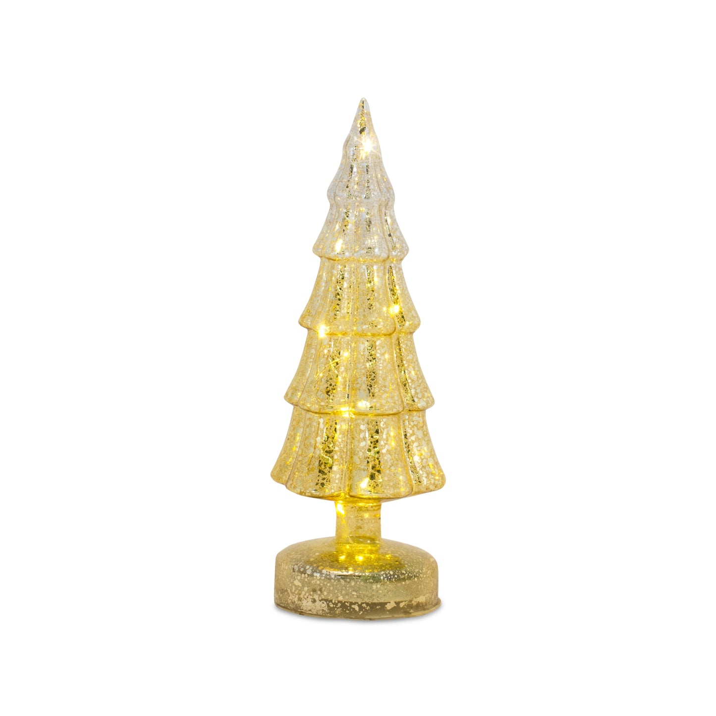 Led Tree (Set Of 3) 8"H, 11"H, 13"H Glass 6 Hr Timer 2 Aa Batteries Not Included