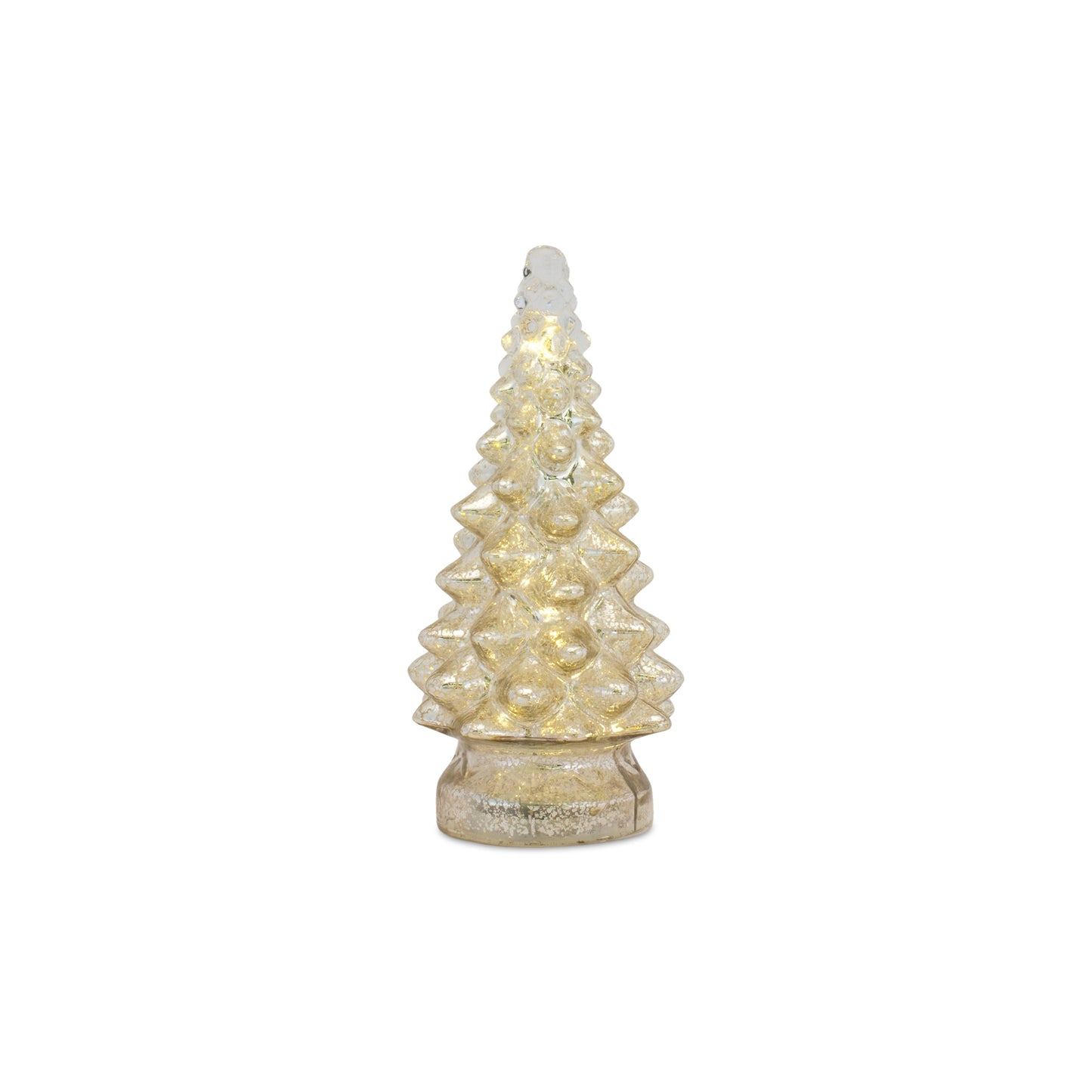 Led Tree (Set Of 3) 10"H, 13.25"H, 15.5"H Glass 6 Hr Timer