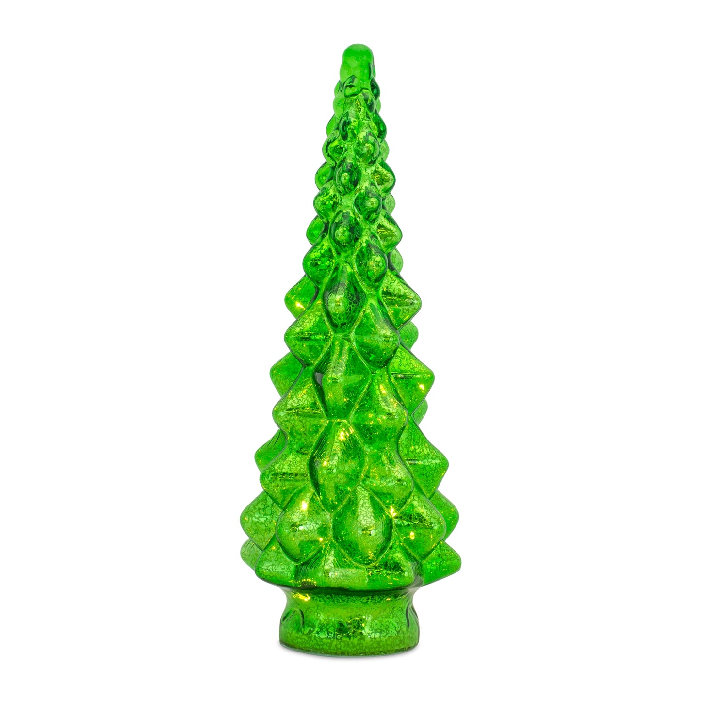 Led Tree (Set Of 3) 10"H, 13.25"H, 15.5"H Glass 3 Aa Batteries Not Included