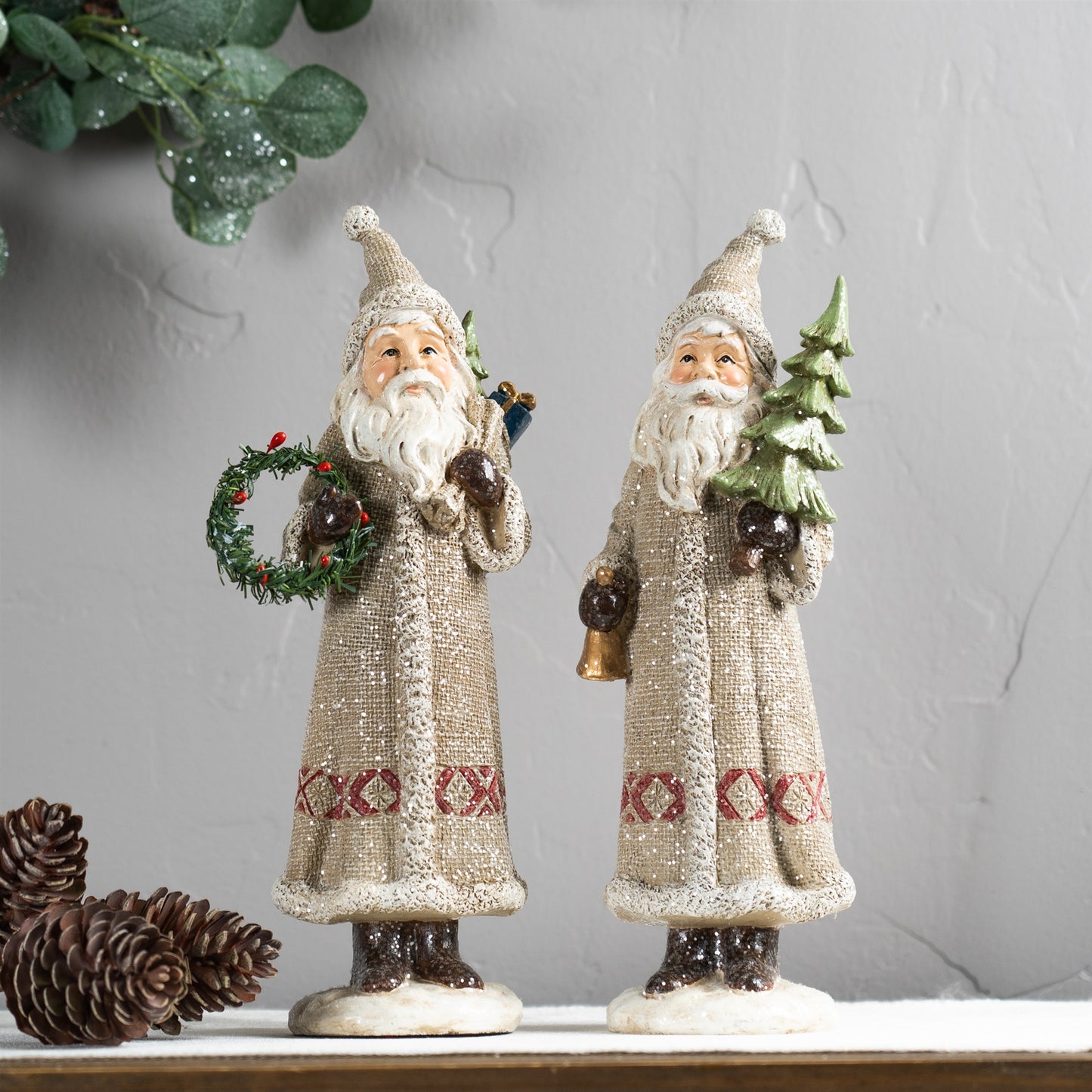 Santa (Set Of 2) 13.25"H Resin