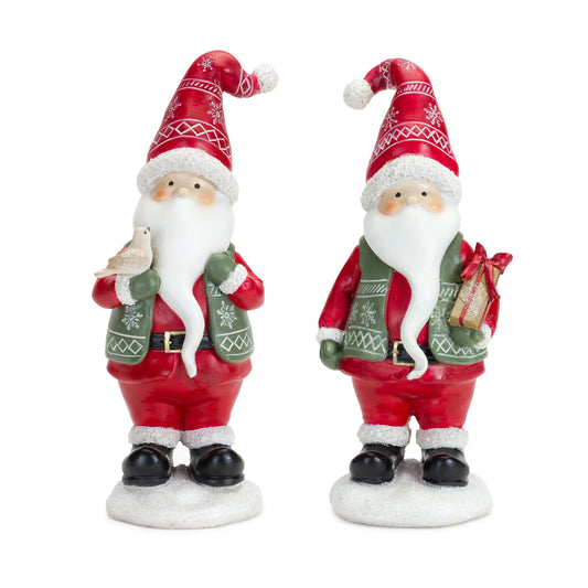 Santa (Set Of 2) 8.5"H Resin