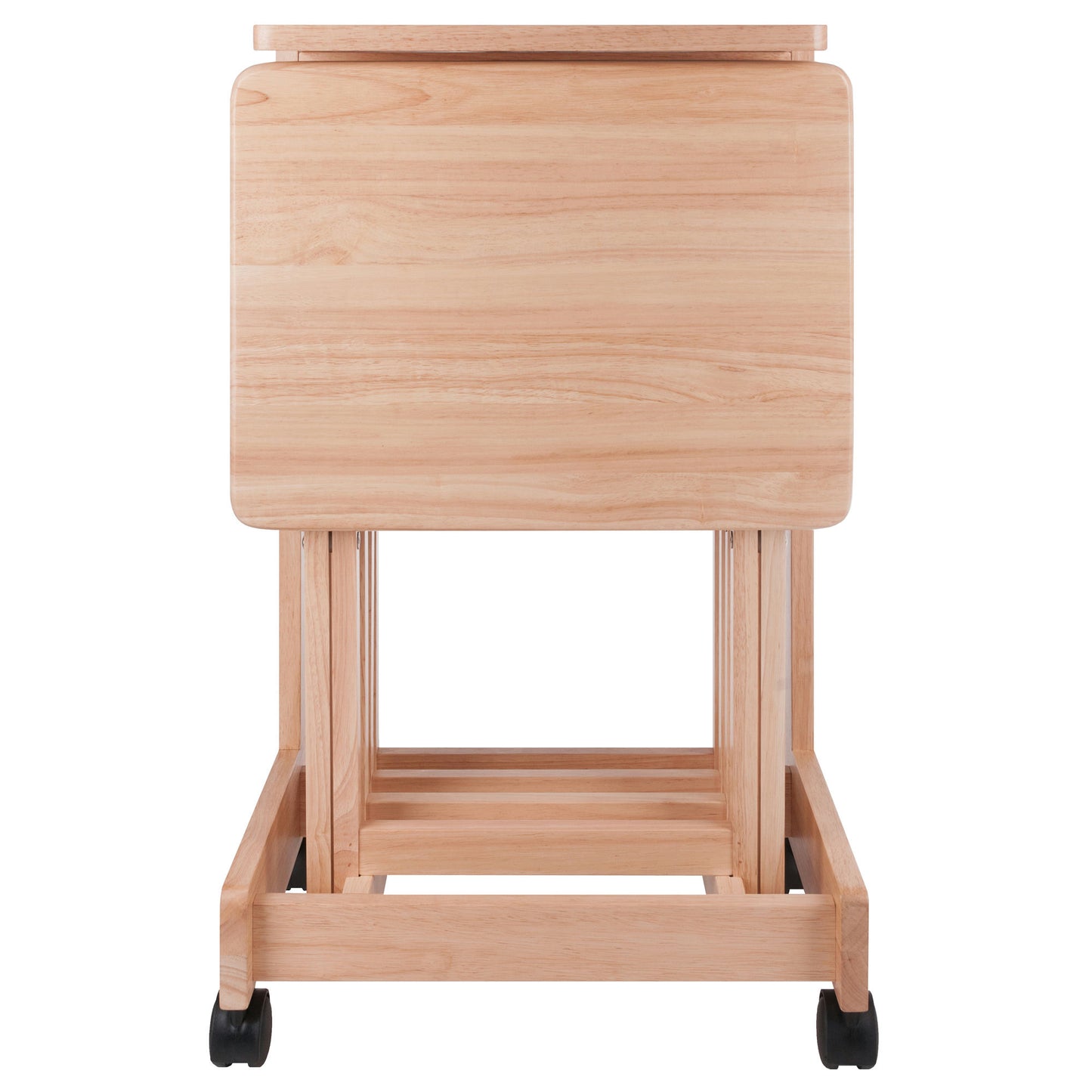 Brienda 5-Pc Snack Table Set, Flip Top, Natural