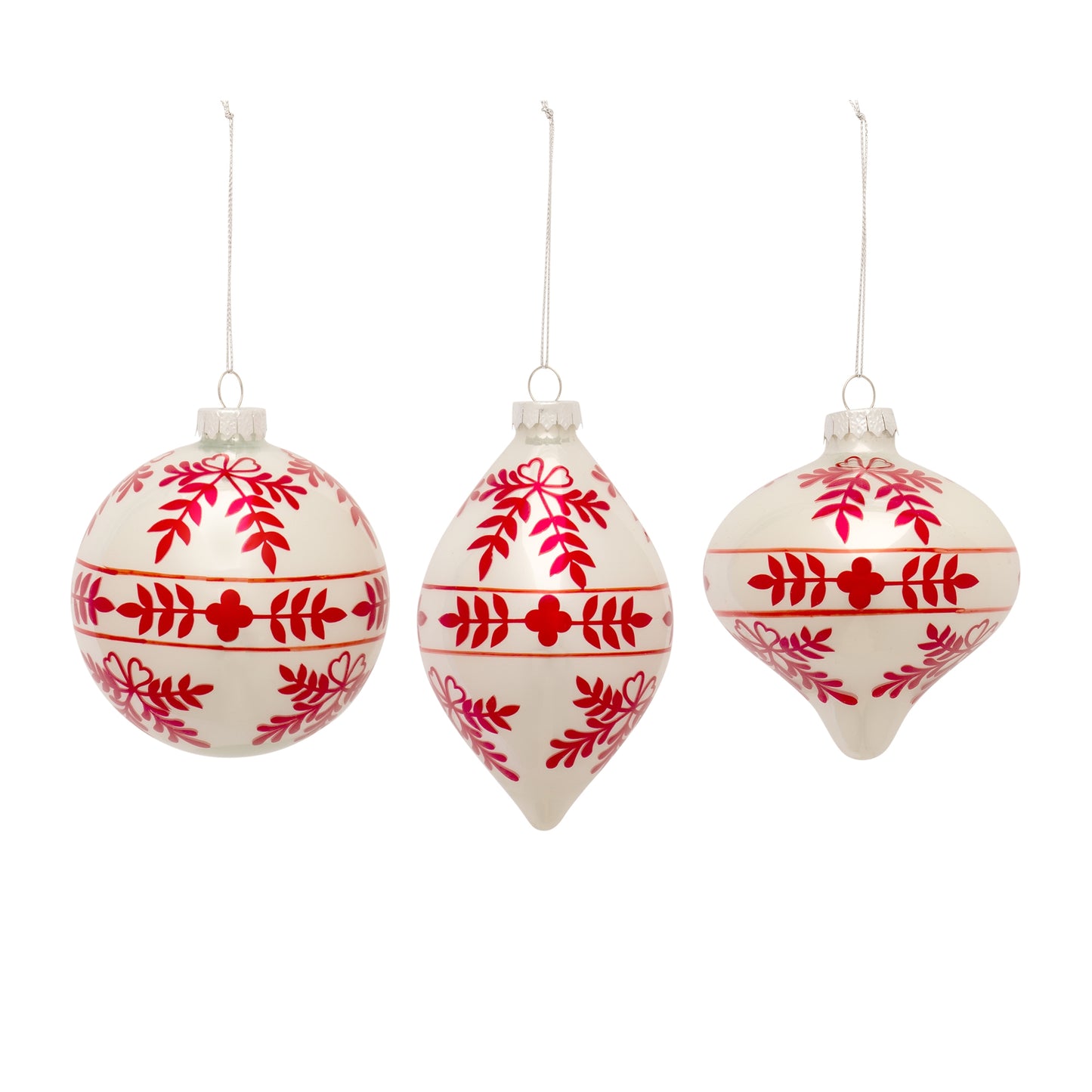 Ornament (Set Of 6) 4.75"H, 4.75"H, 6"H Glass