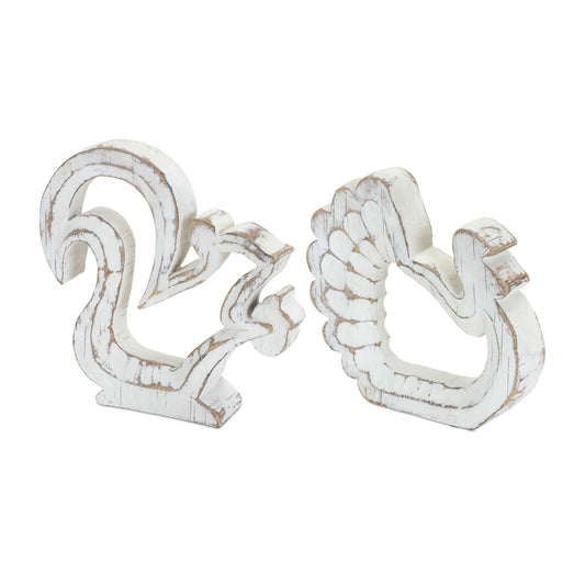 Turkey And Squirrel Outline (Set Of 2) 5.25"H, 6"H Resin