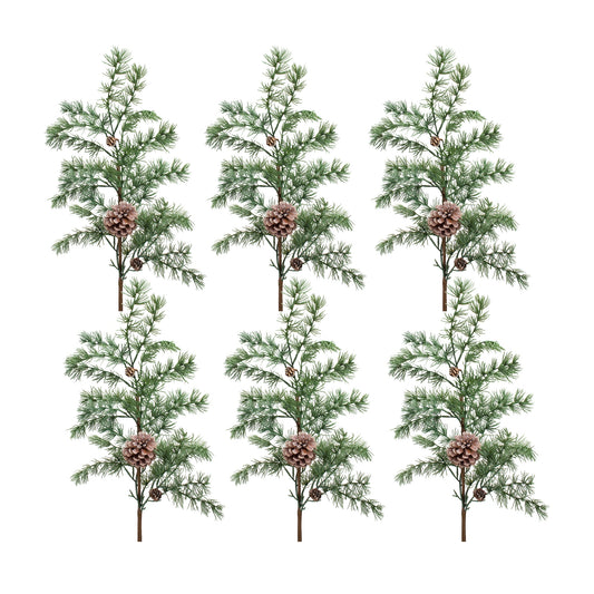 Pine Spray W/Pine Cones (Set Of 6) 36.5"H Plastic