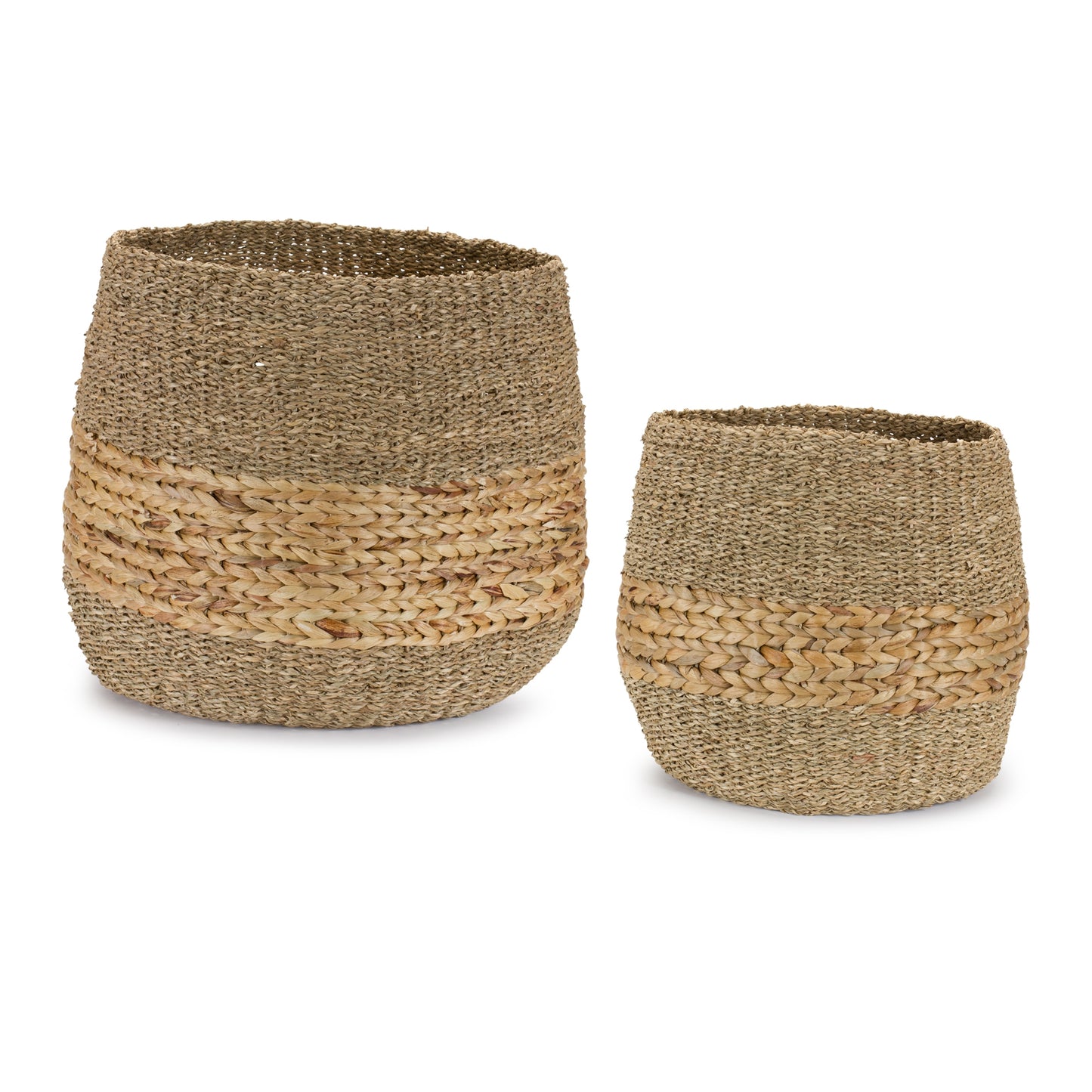 Basket (Set Of 2) 16.25"D x 14.5"H, 18"D x 17"H Seagrass