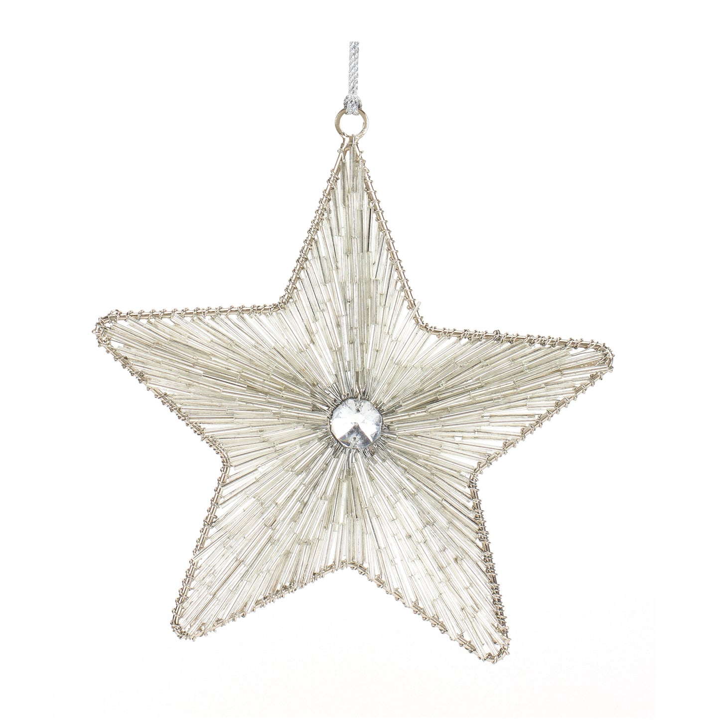 Star Ornament (Set Of 12) 4"H, 5.75"H Iron/Glass Bead
