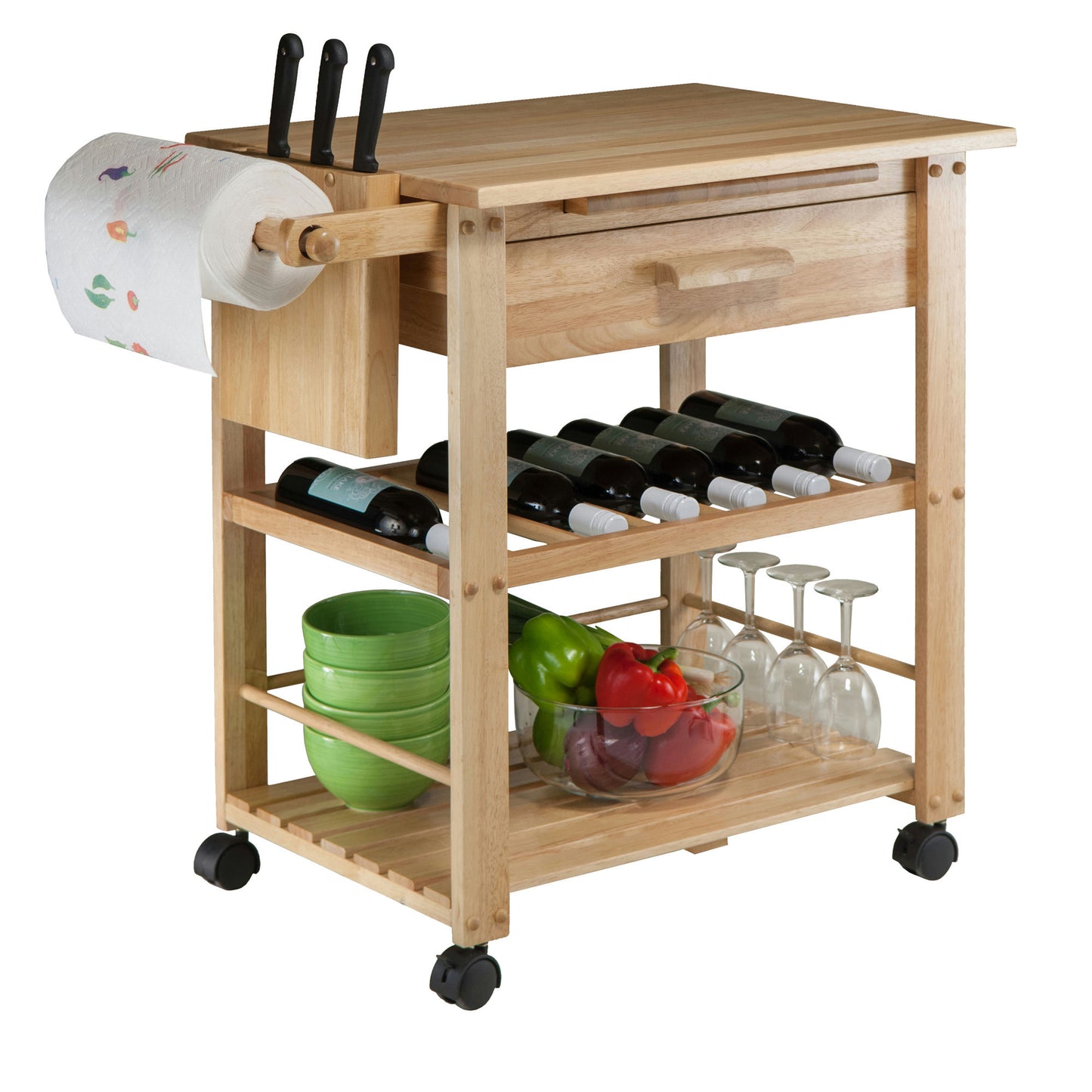 Finland Utility Kitchen Cart, Natural