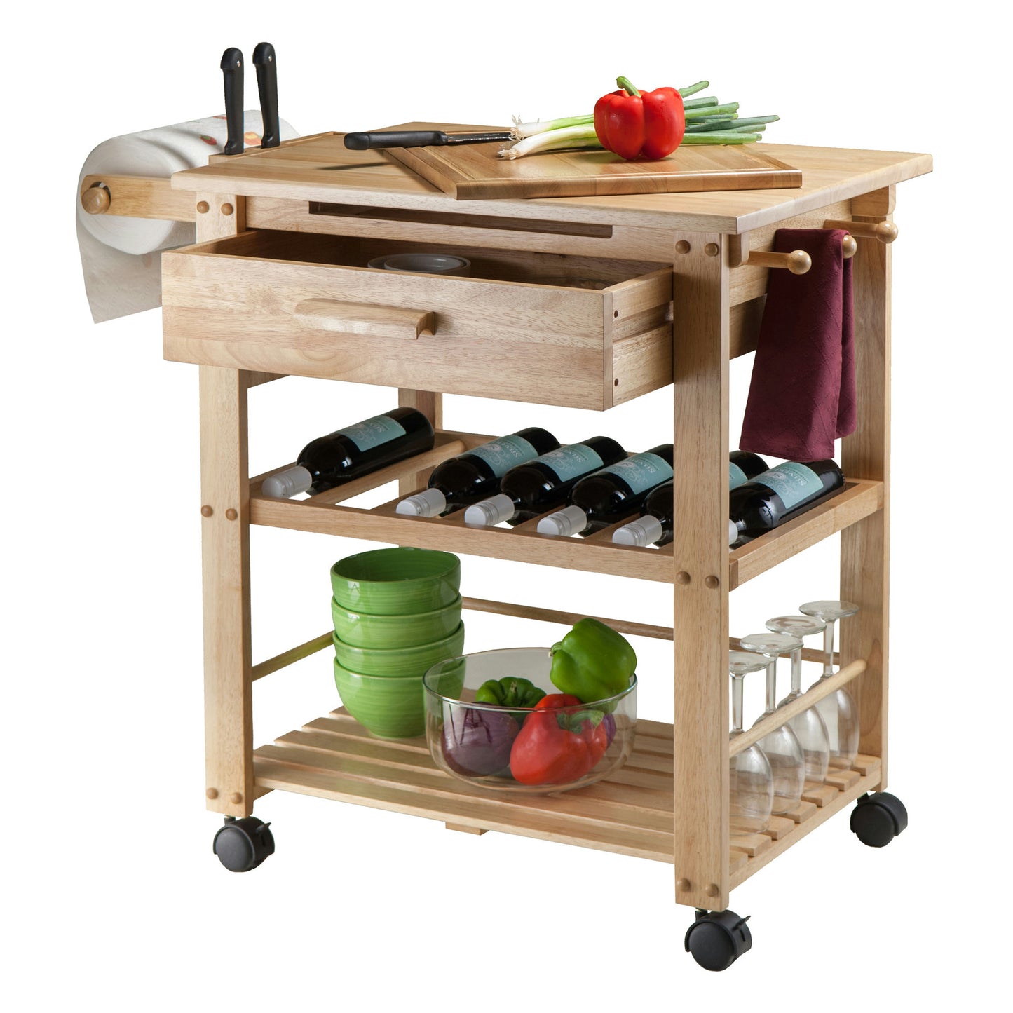 Finland Utility Kitchen Cart, Natural