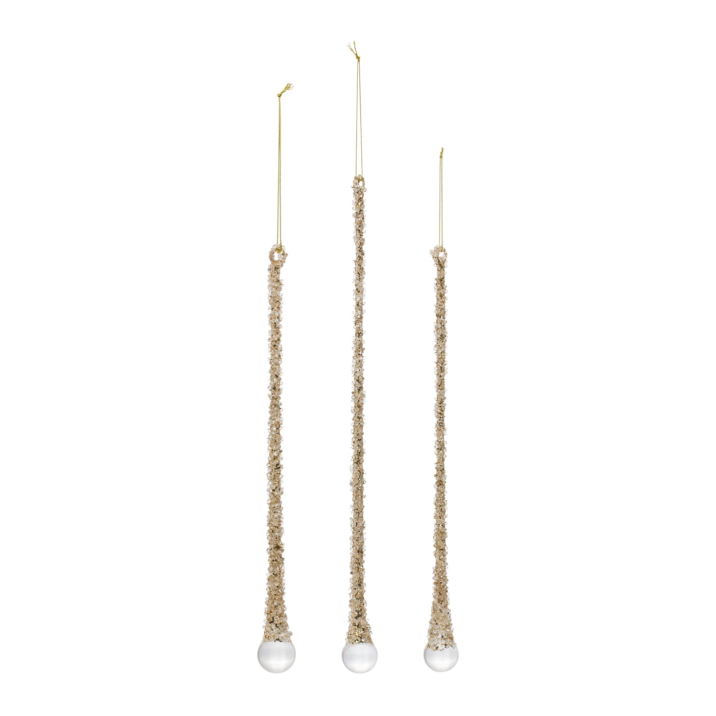 Icicle Drop (Set Of 6) 10.25"H, 12"H, 14"H Glass