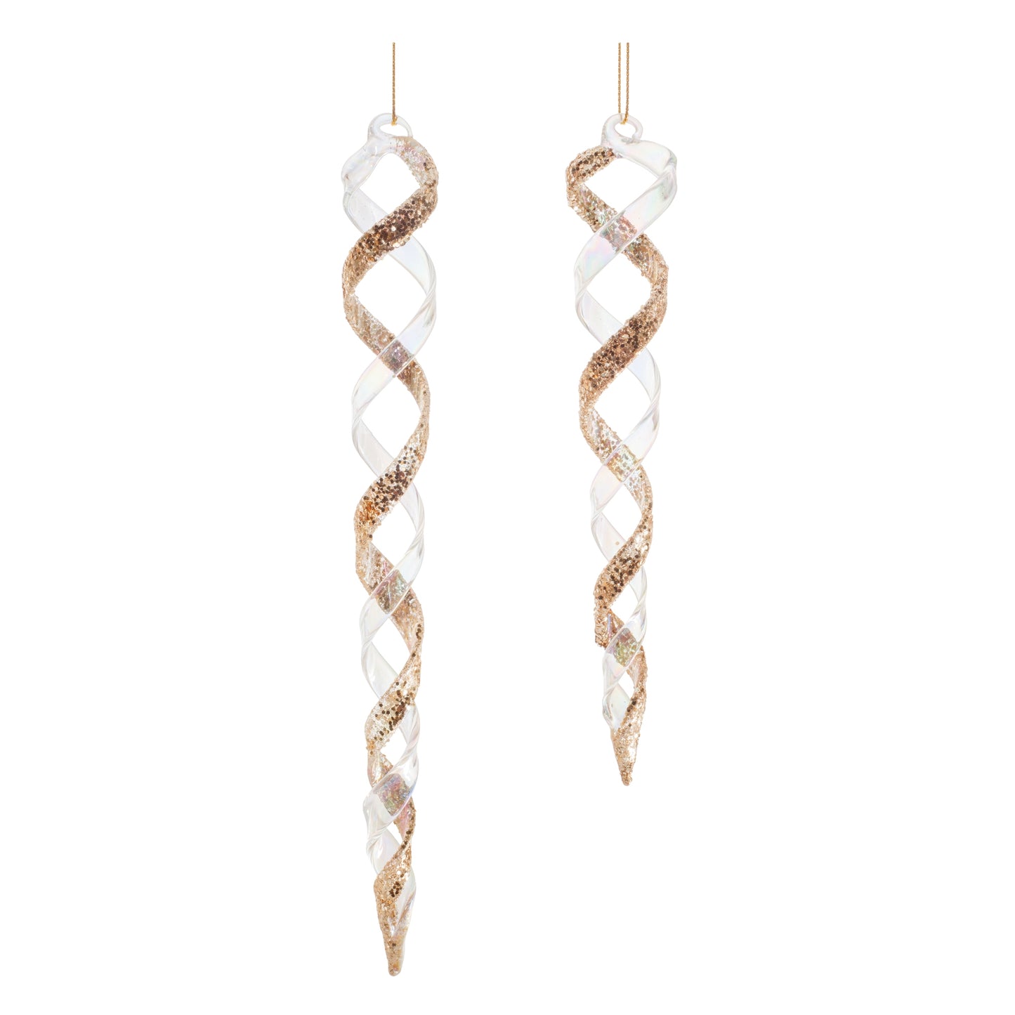 Icicle Ornament (Set Of 12) 7.5"H, 9.5"H Glass