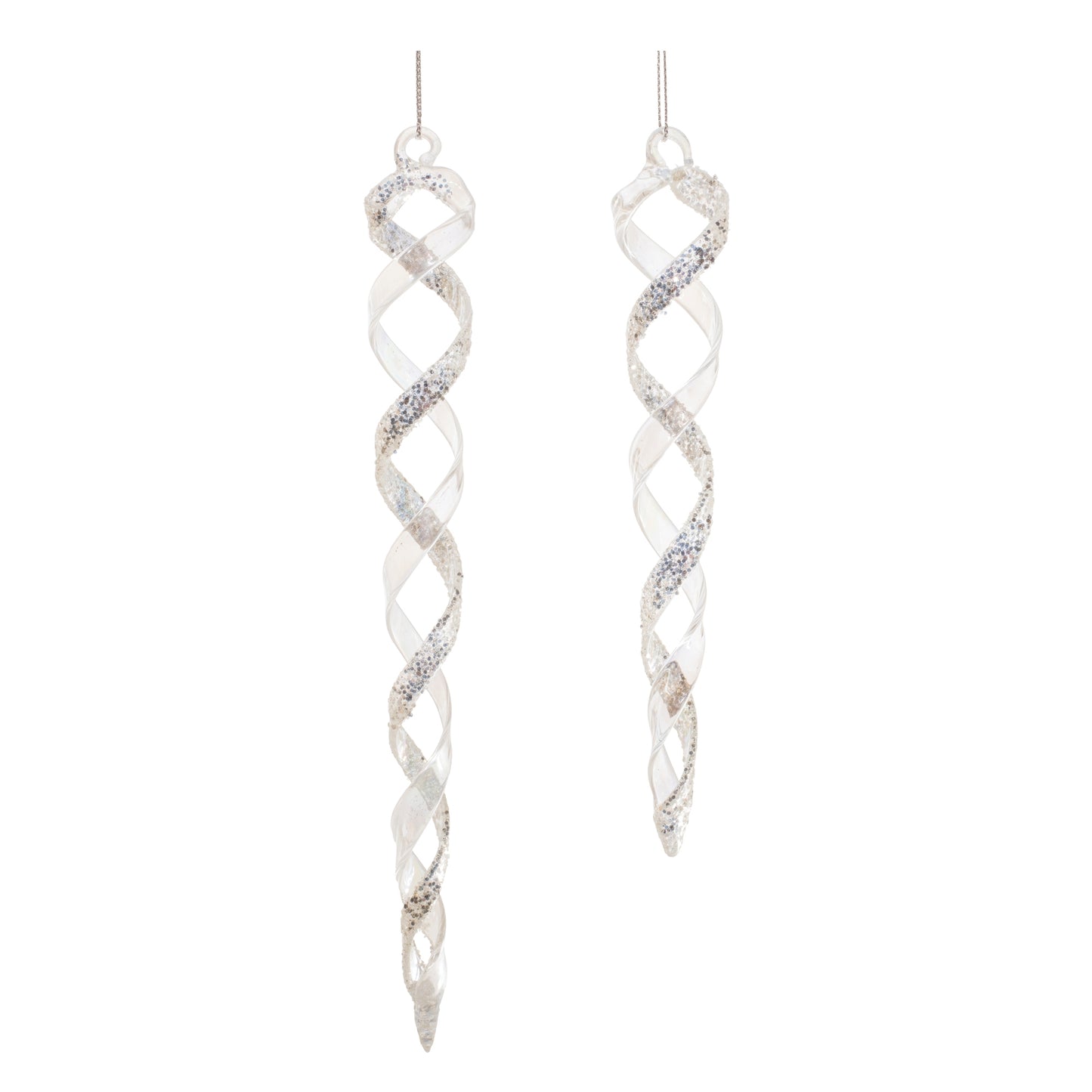 Icicle Ornament (Set Of 12) 7.5"H, 9.75"H Glass