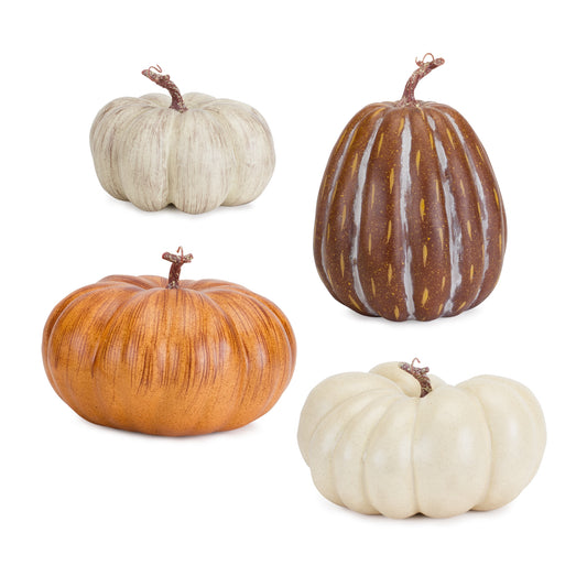 Pumpkin (Set Of 4) 5"H, 5.5"H, 6.25"H, 9"H Foam