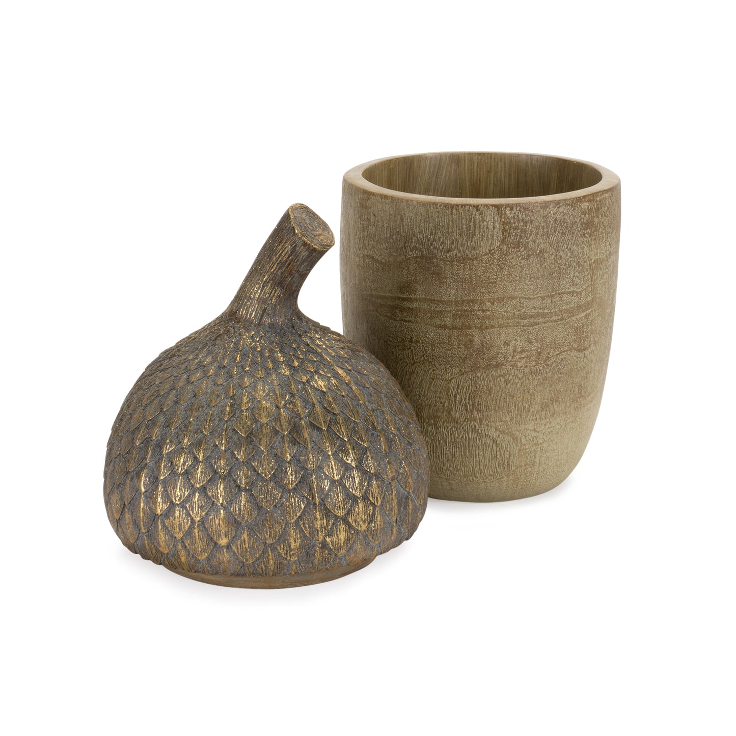 Acorn Box (Set Of 2) 5.25"D x 8.25"H, 5"D x 11.25"H Resin