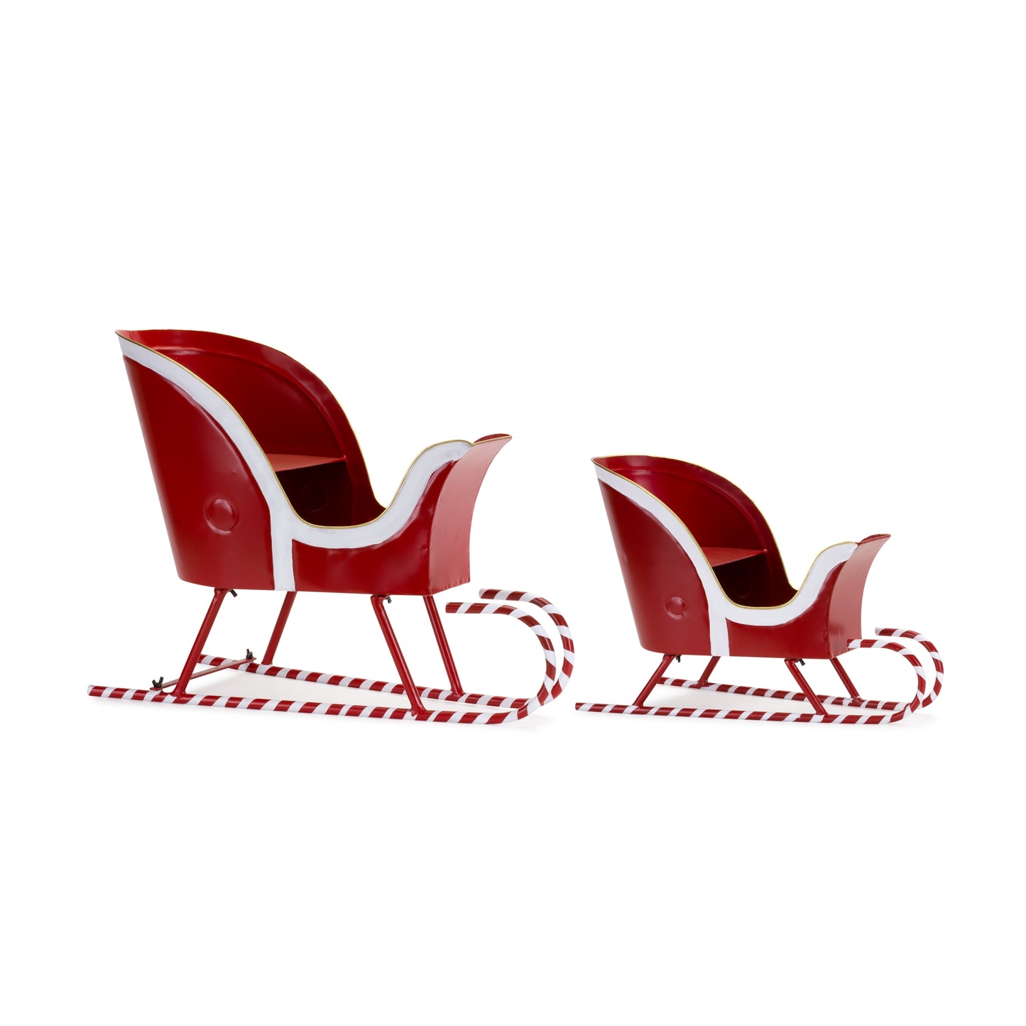 Sleigh (Set Of 2) 19.5"L x 8"W x 12"H, 25.5"L x 10.5"W x 17.5"H Metal