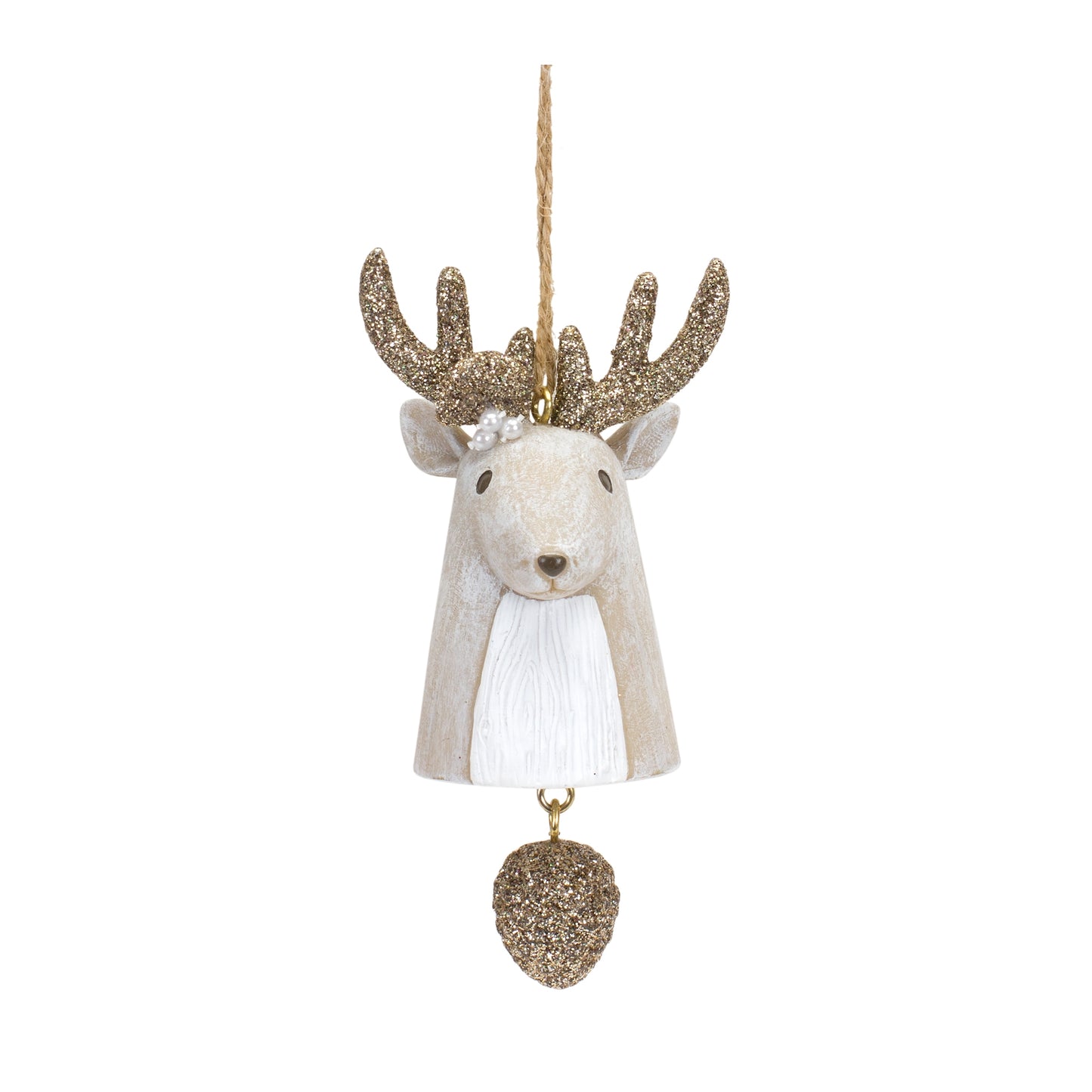 Santa/Snowman/Deer Bell Ornament (Set Of 6) 4.25"H, 4.25"H, 5"H Resin