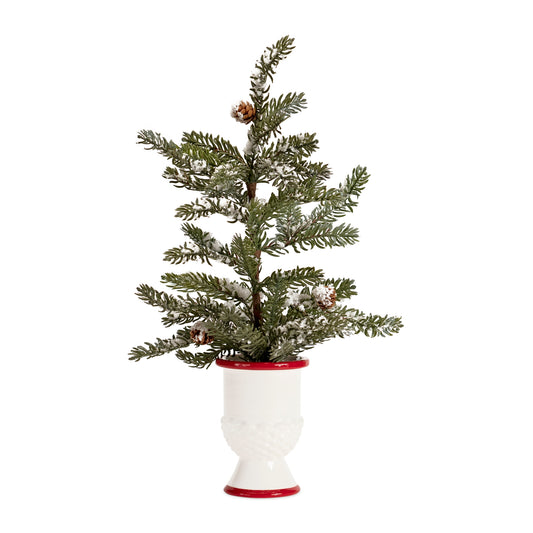 Potted Tree W/Snow (Set Of 2) 20"H Plastic/Snow