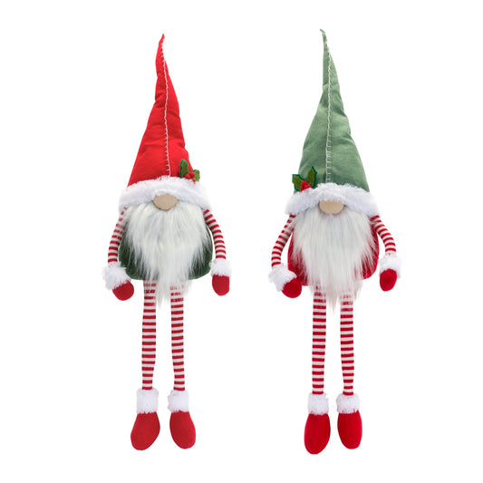 Gnome W/Dangling Legs (Set Of 2) 18"H Polyester