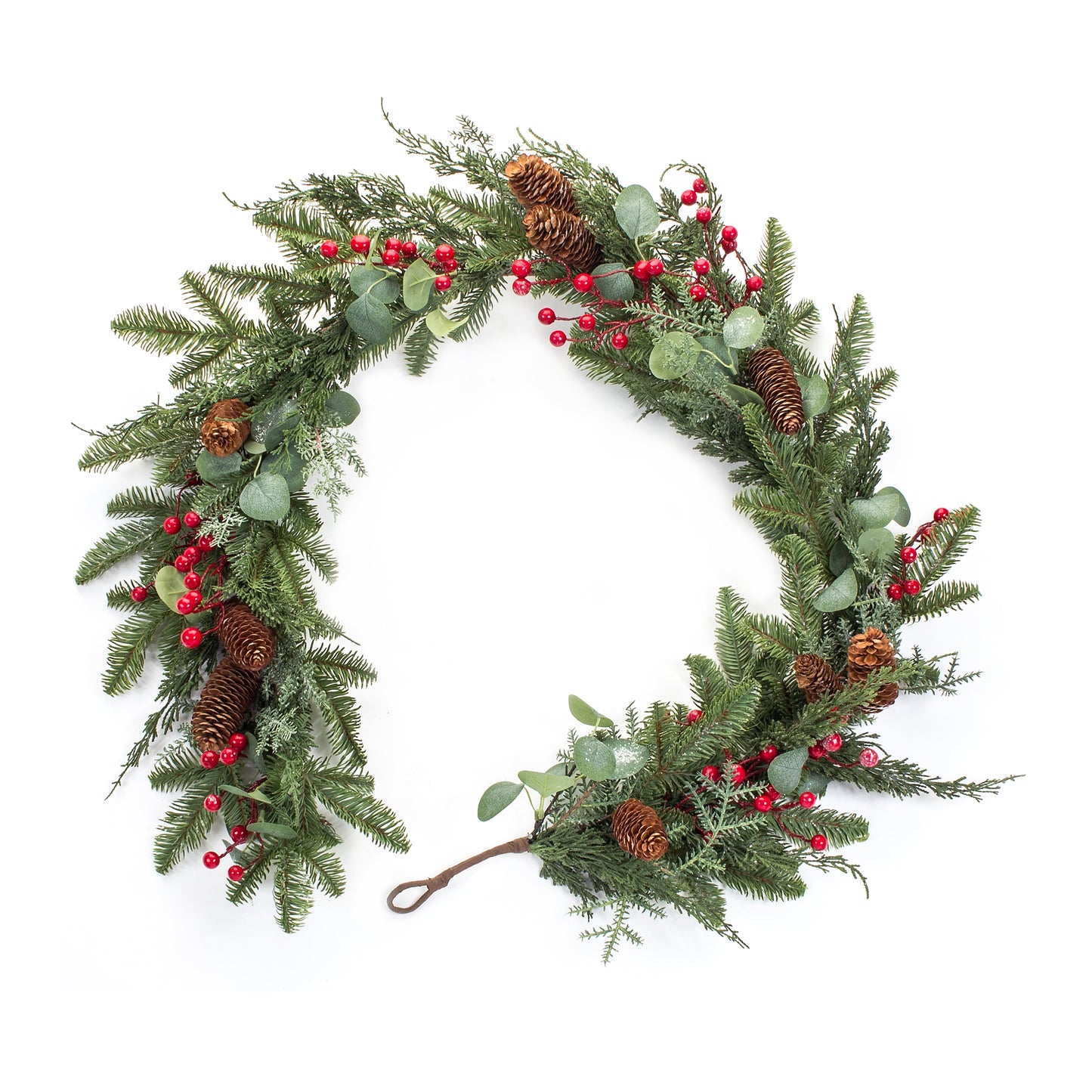 Pine/Eucalyptus/Cone Garland (Set Of 2) 6'L Plastic/Fabric