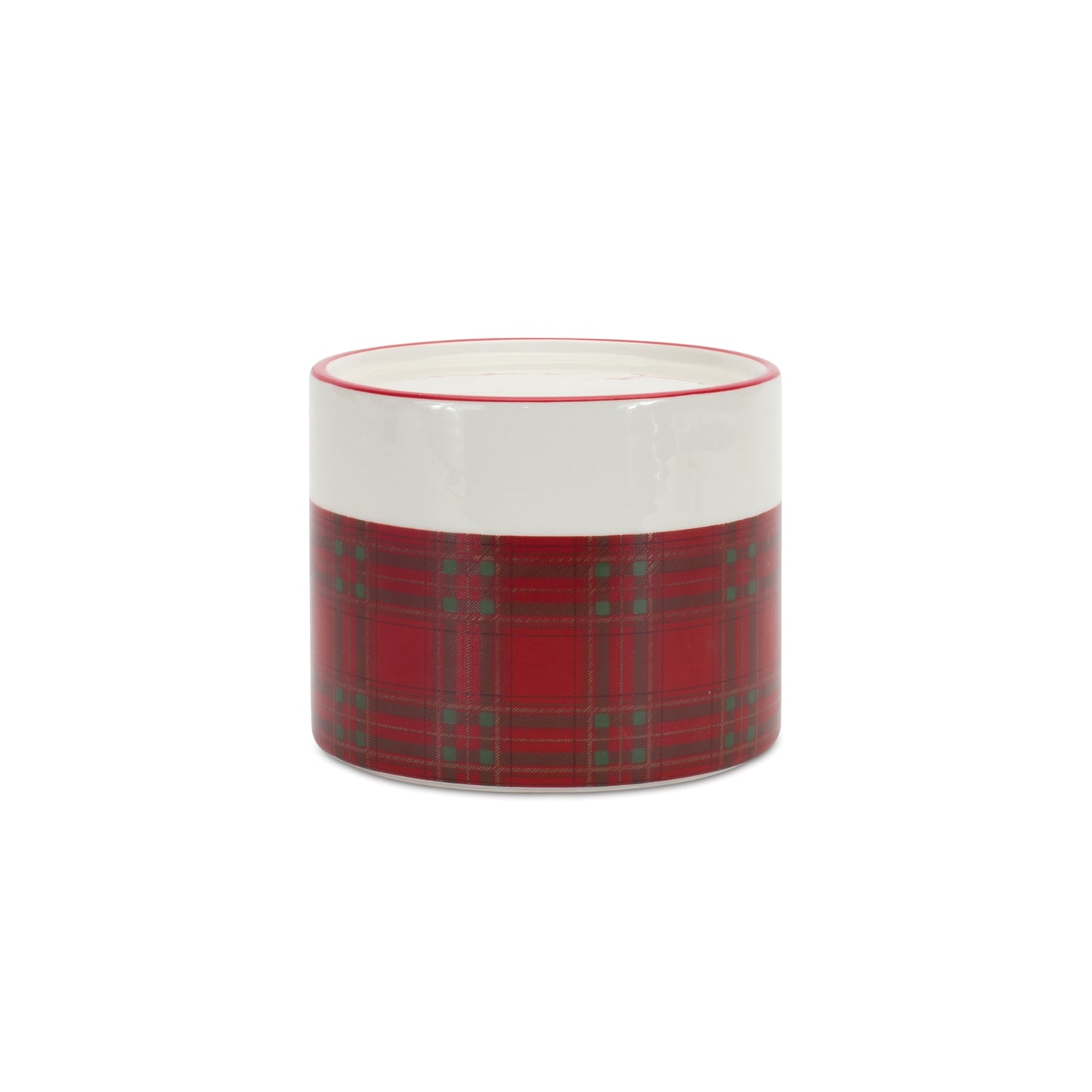 Plaid Candle Holder (Set Of 2) 3.75"D x 3.5"H, 5"D x 4"H Ceramic