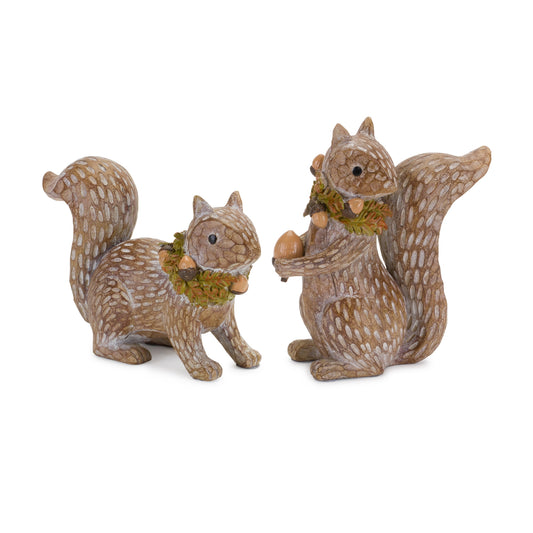 Squirrel (Set Of 2) 4"H, 5.25"H Resin