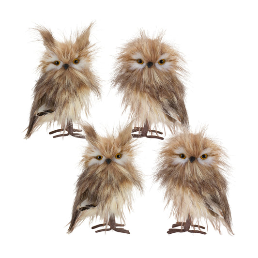 Owl (Set Of 4) 9"H, 10.5"H Foam