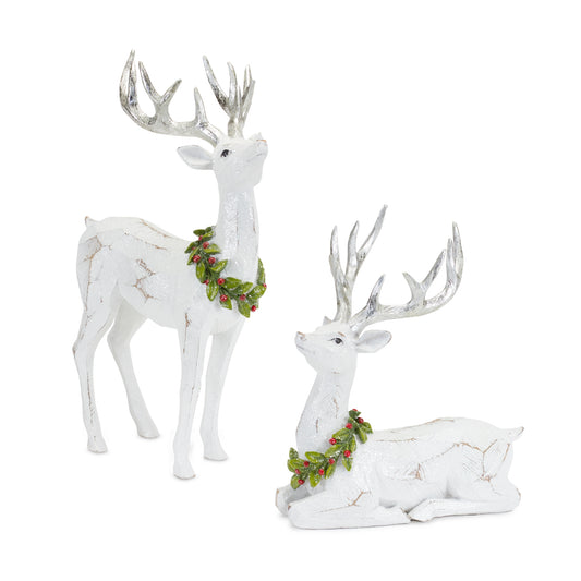Deer (Set Of 2) 11.5"H, 15.75"H Resin