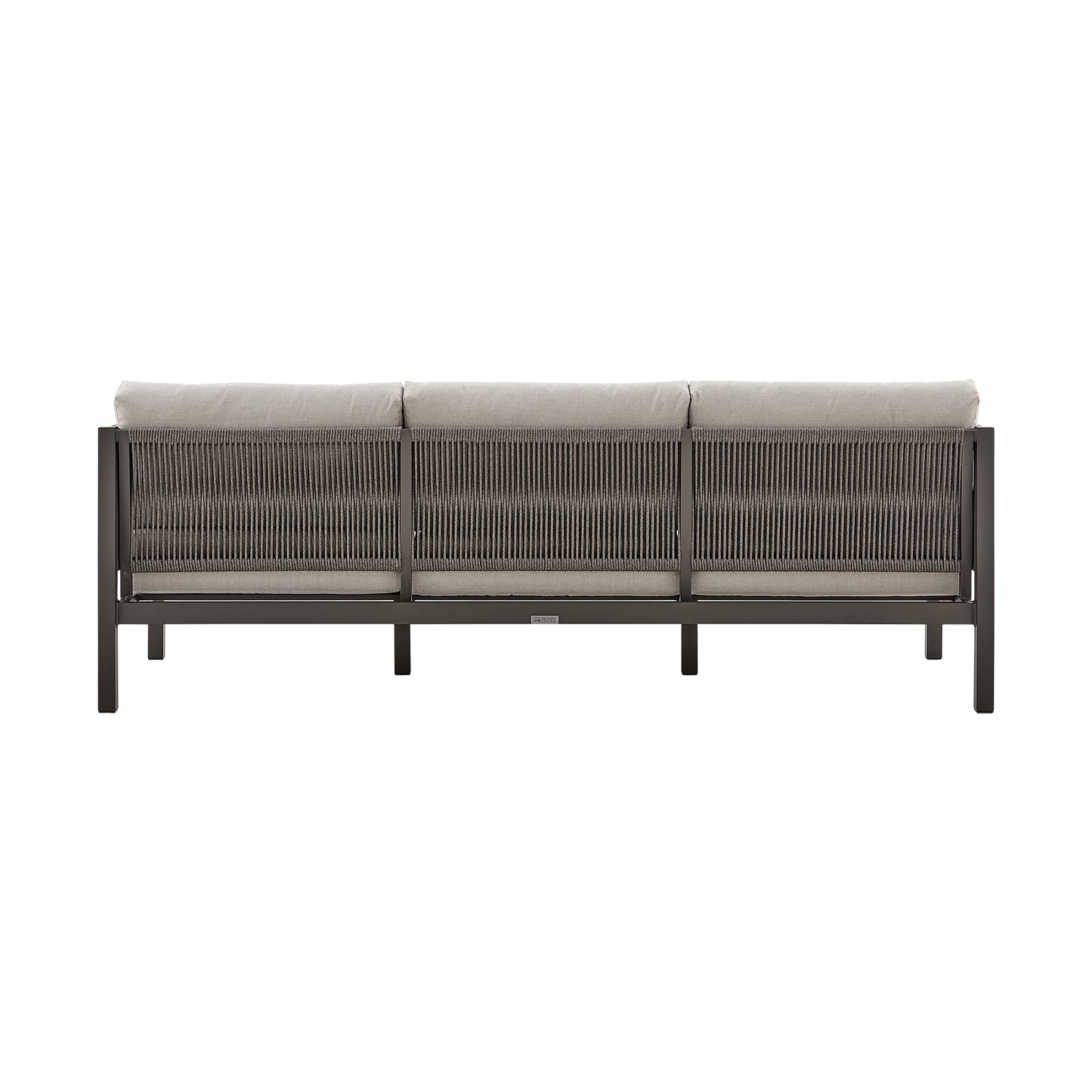Cuffay 4 Piece Patio Furniture Set in Brown Aluminum and Rope with Cushions