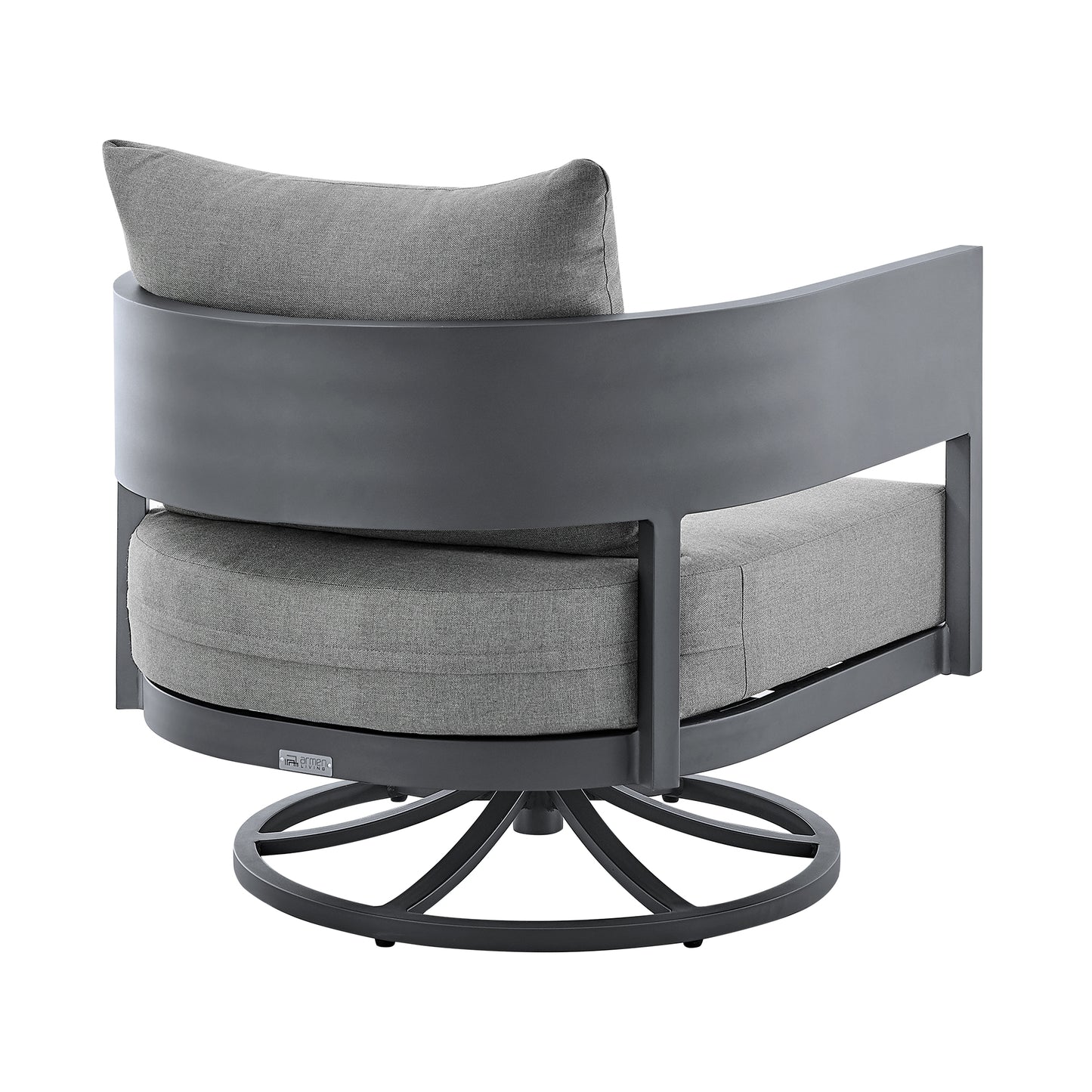 Argiope 3 Piece Patio Swivel Seating Set in Dark Grey Aluminum