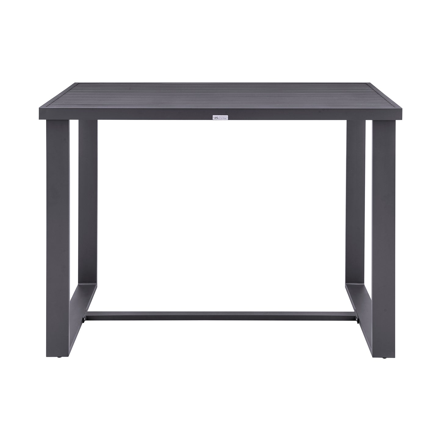 Argiope Outdoor Patio 5-Piece Bar Table Set in Aluminum with Grey Cushions