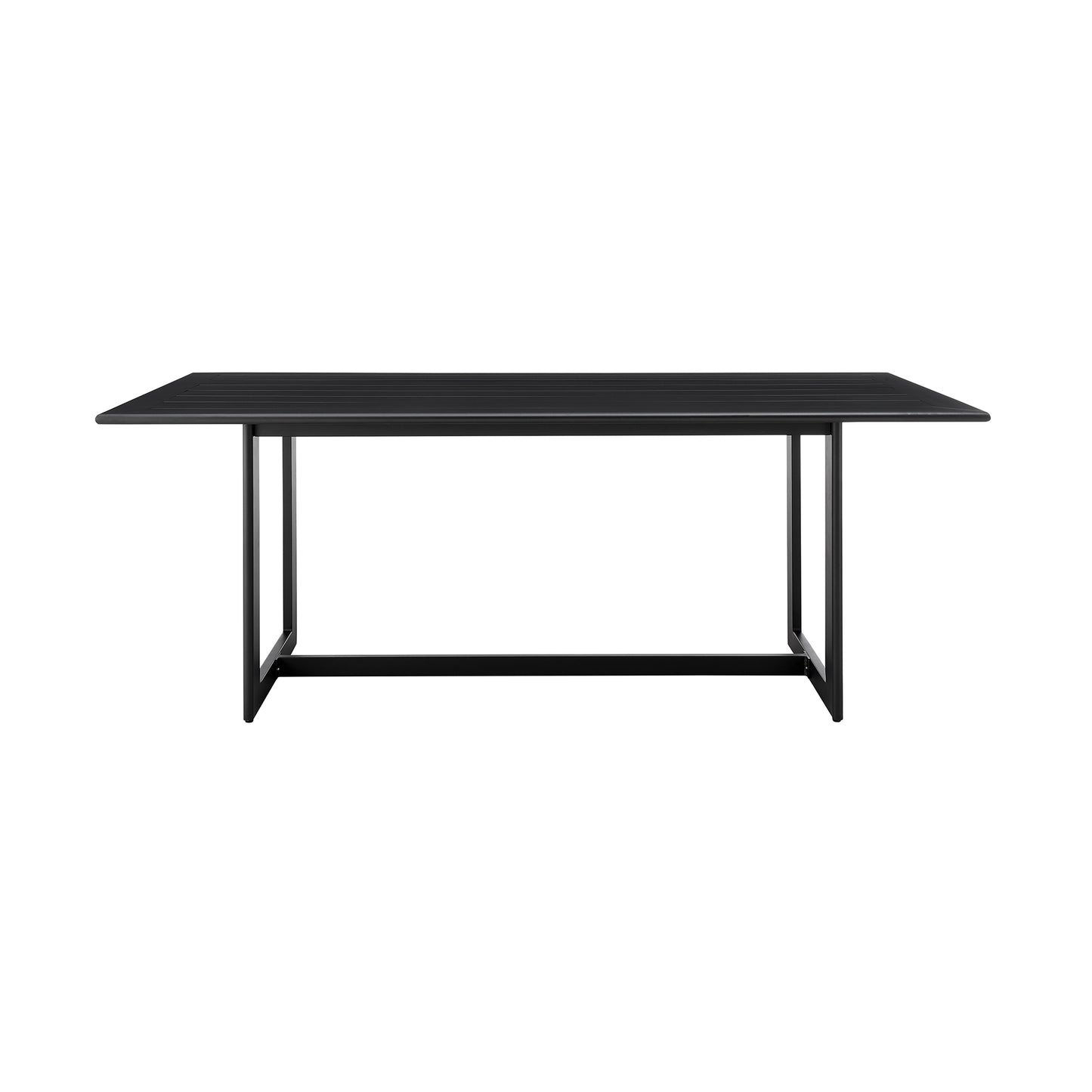 Grand Outdoor Patio 5-Piece Dining Table Set in Aluminum with Grey Cushions
