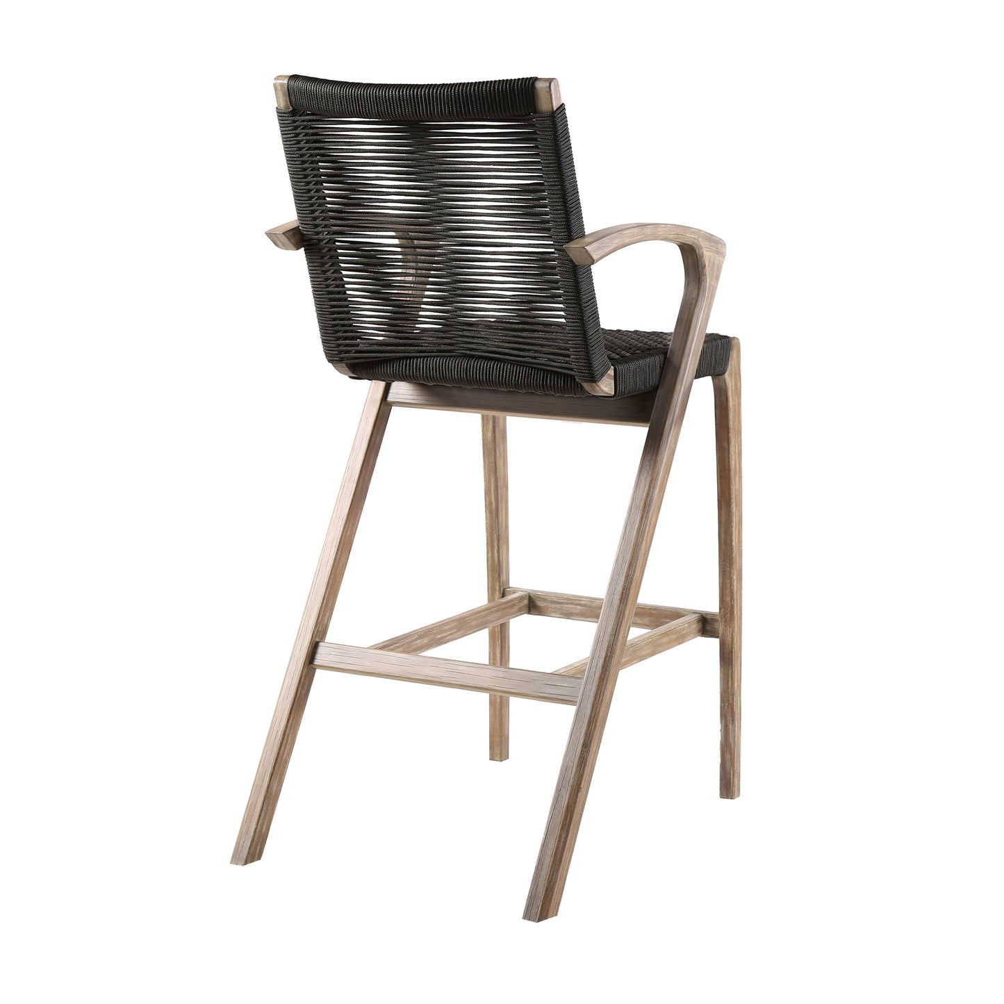Nabila Light Eucalyptus Wood and Charcoal Rope Counter and Bar Stool