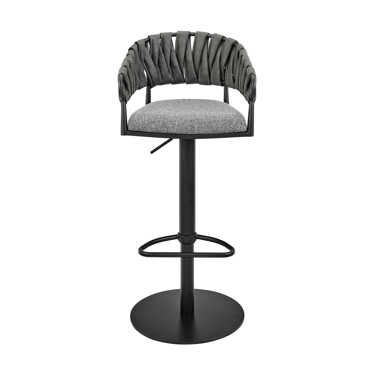 Silabe Adjustable Counter or Bar Stool in Black Metal