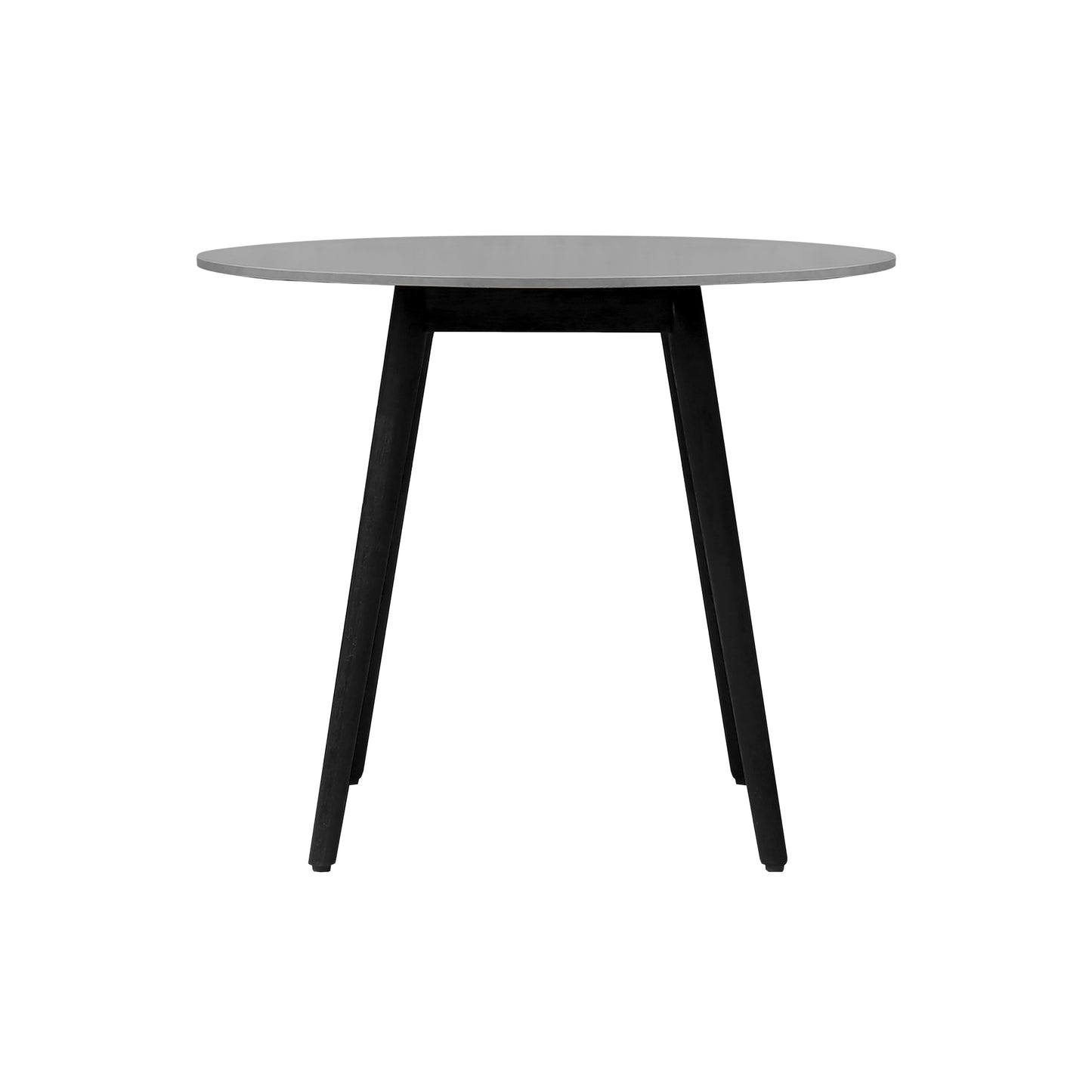 Sydney Outdoor Patio Round 36" Dining Table in Black Eucalyptus and Grey Stone