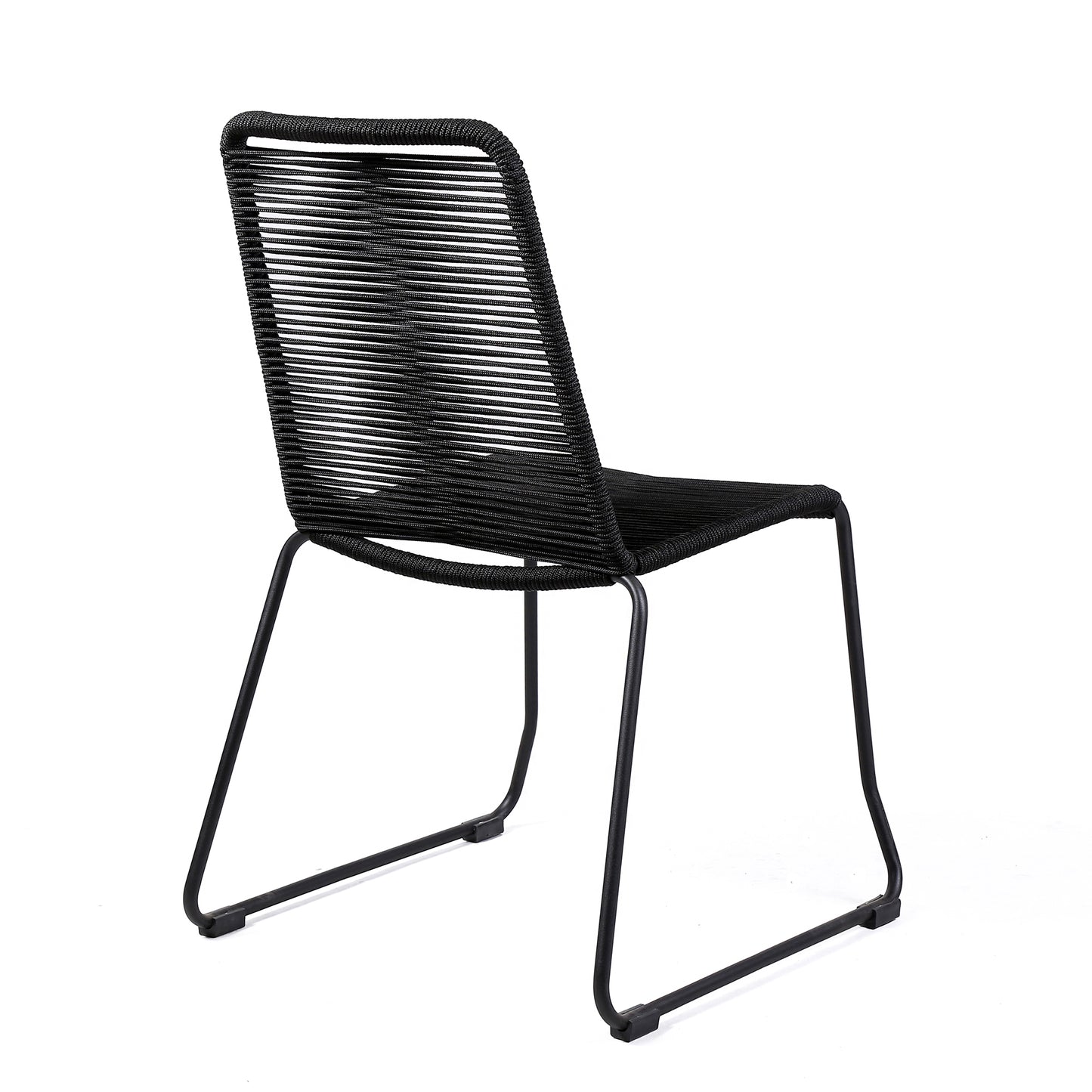Sydney and Shasta 5 Piece Patio Dining Set in Black with Black Eucalyptus Wood