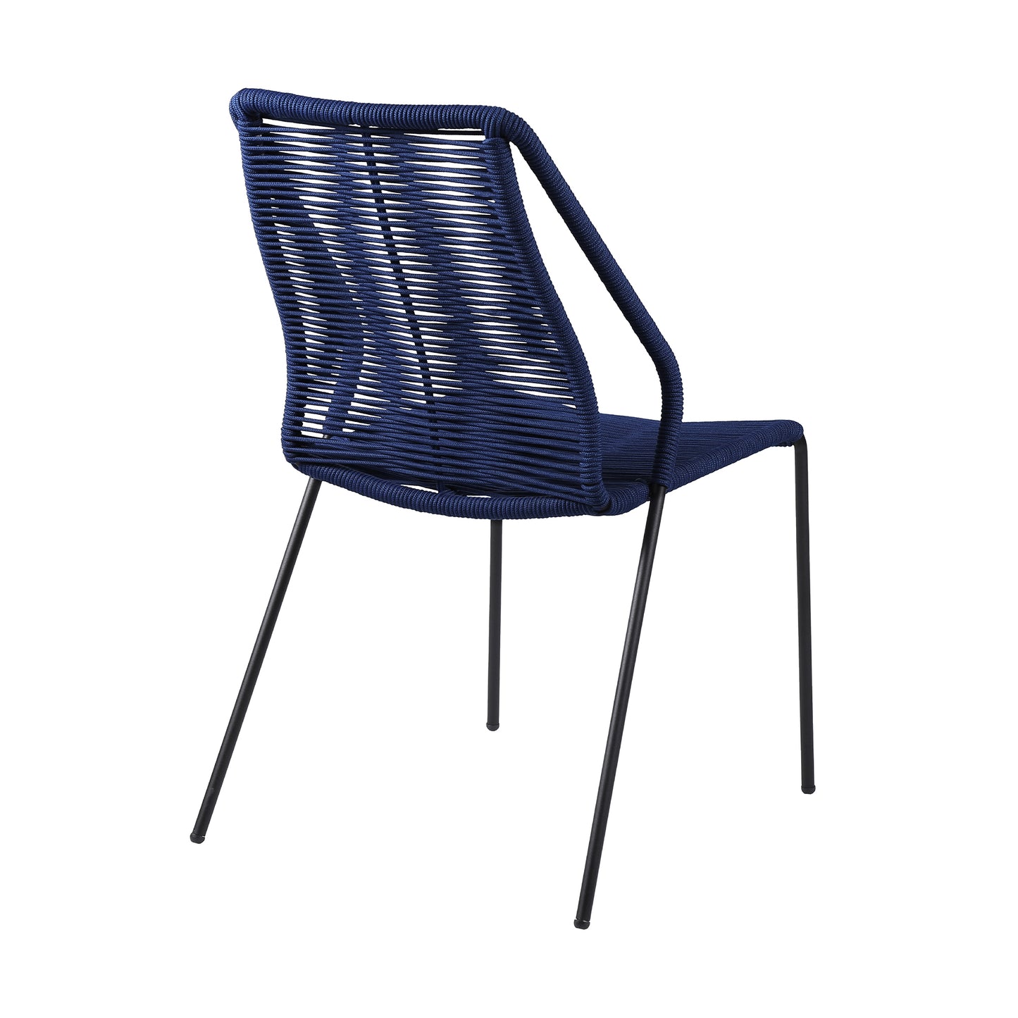 Sydney and Clip Patio 5 Piece Dining Set in Blue Rope with Black Eucalyptus Wood